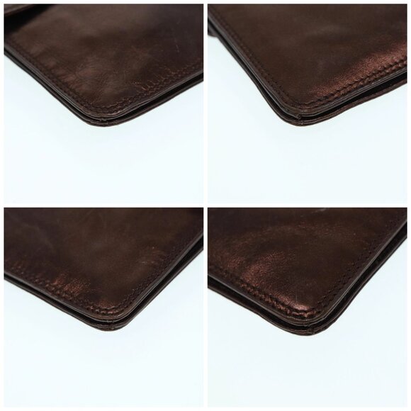 CHANEL Shoulder Bag Leather Bronze Gold CC Auth - Picture 15 of 15